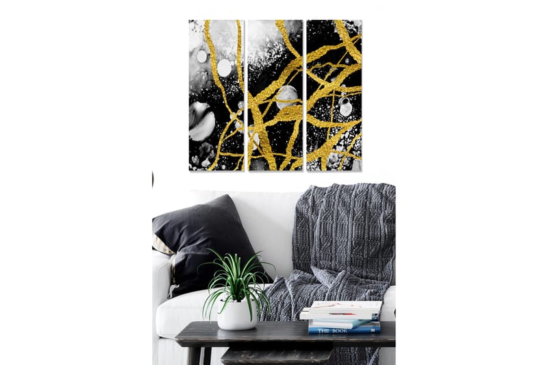 Canvastavla Abstract 3-pack Flerfärgad - 20x50 cm - Inredning - Tavlor & konst - Canvastavlor