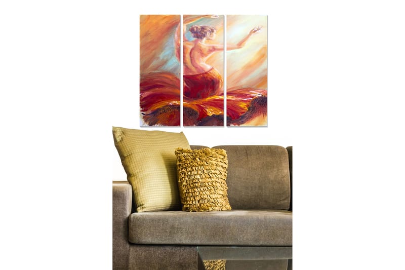 Canvastavla Abstract 3-pack Flerfärgad - 20x50 cm - Inredning - Tavlor & konst - Canvastavlor