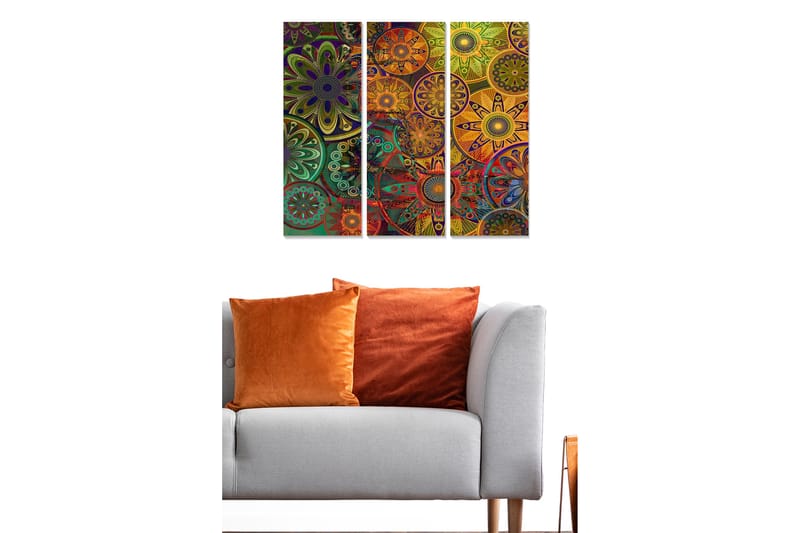 Canvastavla Abstract 3-pack Flerfärgad - 20x50 cm - Canvastavlor