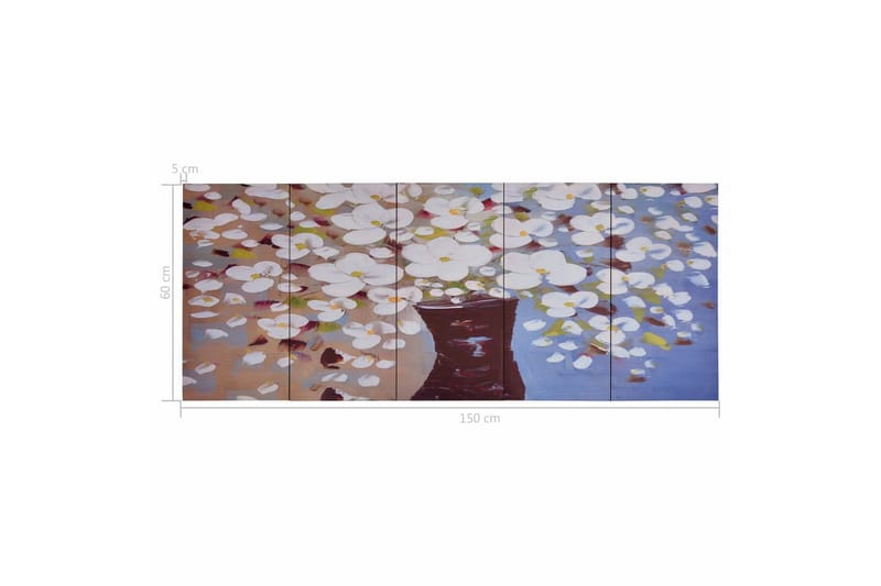 Canvastavla blommor i vas flerfärgad 150x60 cm - Flerfärgad - Canvastavlor