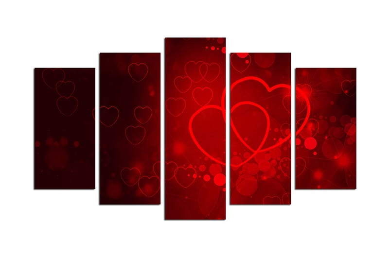 Canvastavla Christmas Love 5-pack Flerfärgad - 20x60 cm - Inredning - Tavlor & konst - Canvastavlor