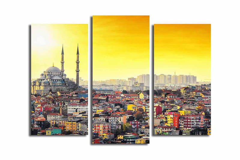 Canvastavla City Istanbul 3-pack Flerfärgad - 20x39 cm - Canvastavlor