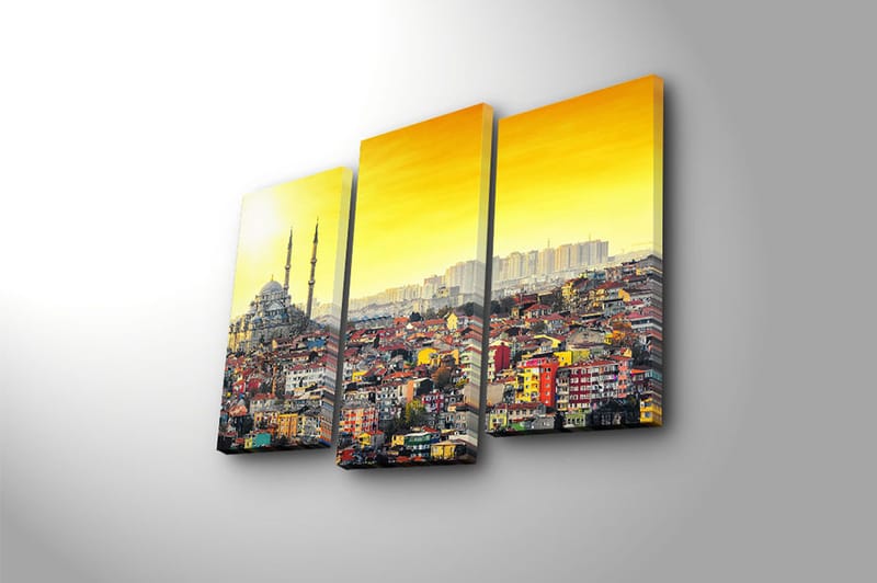 Canvastavla City Istanbul 3-pack Flerfärgad - 20x39 cm - Canvastavlor