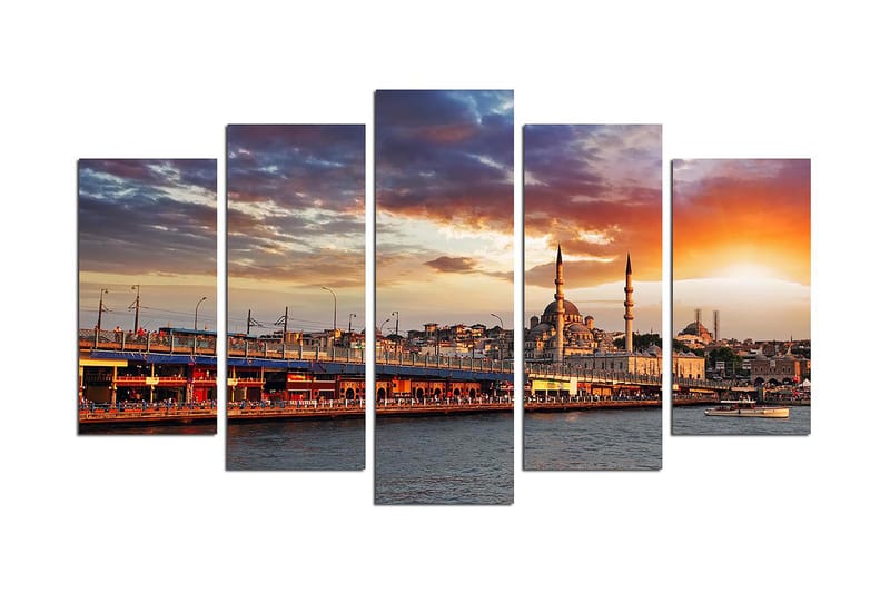 Canvastavla City Istanbul 5-pack Flerfärgad - 20x60 cm - Inredning - Tavlor & konst - Canvastavlor