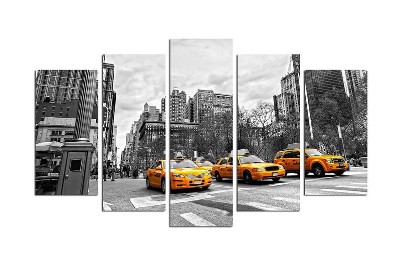 Canvastavla City New York 5-pack Flerfärgad - 20x60 cm - Inredning - Tavlor & konst - Canvastavlor