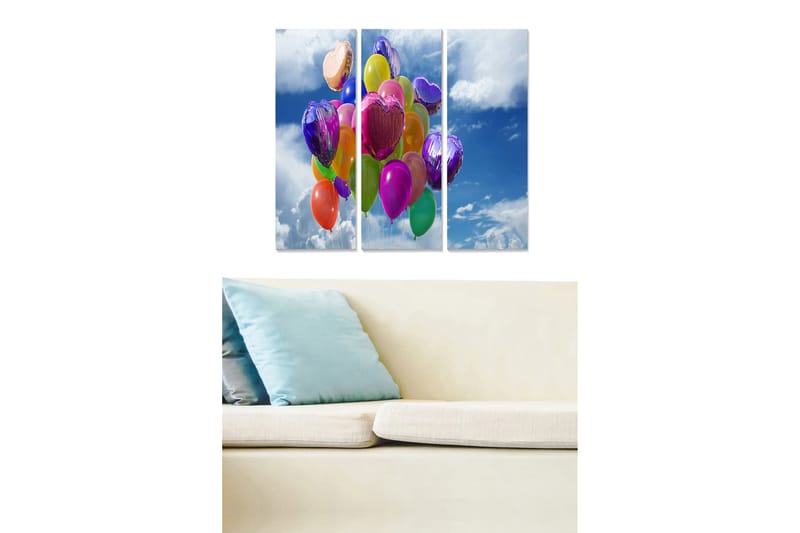 Canvastavla Colorful 3-pack Flerfärgad - 20x50 cm - Canvastavlor