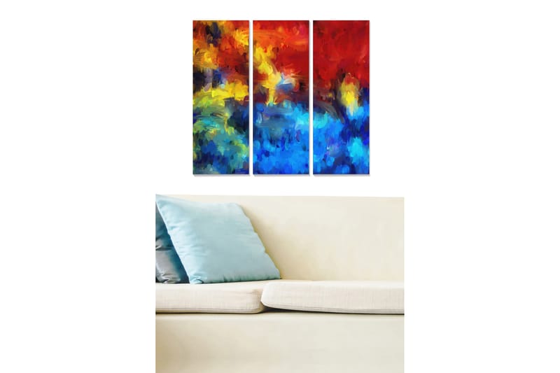 Canvastavla Colorful 3-pack Flerfärgad - 20x50 cm - Canvastavlor