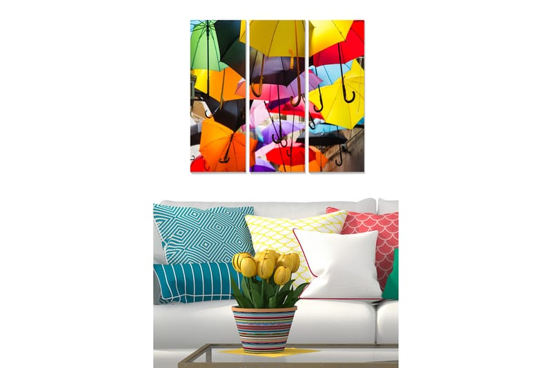 Canvastavla Colorful 3-pack Flerfärgad - 20x50 cm - Canvastavlor