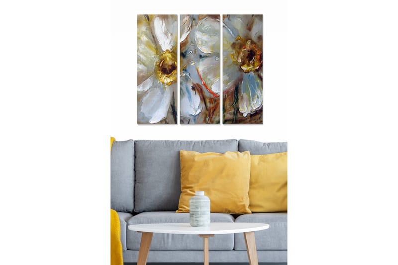 Canvastavla Floral 3-pack Flerfärgad - 20x50 cm - Canvastavlor