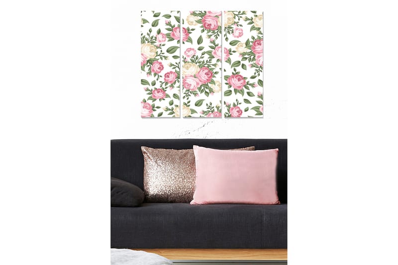 Canvastavla Floral 3-pack Flerfärgad - 20x50 cm - Canvastavlor