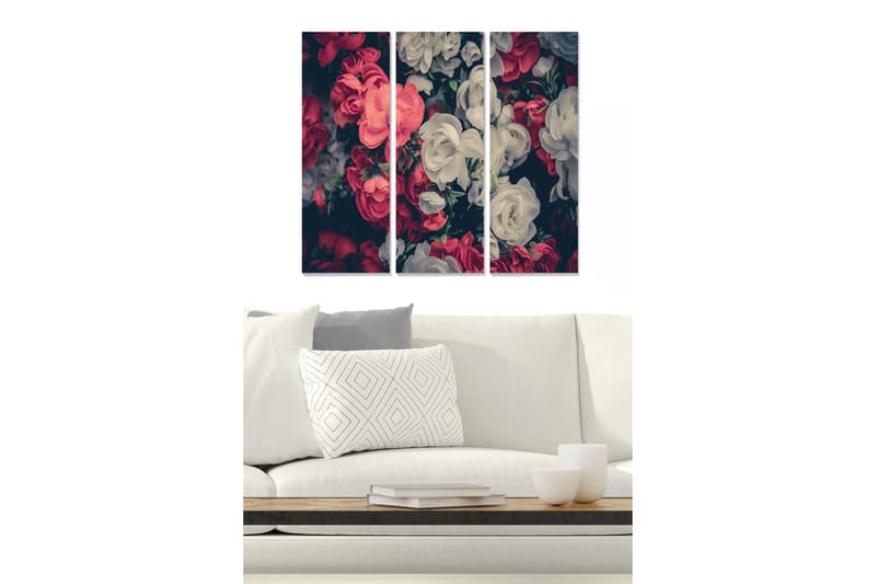 Canvastavla Floral 3-pack Flerfärgad - 20x50 cm - Canvastavlor