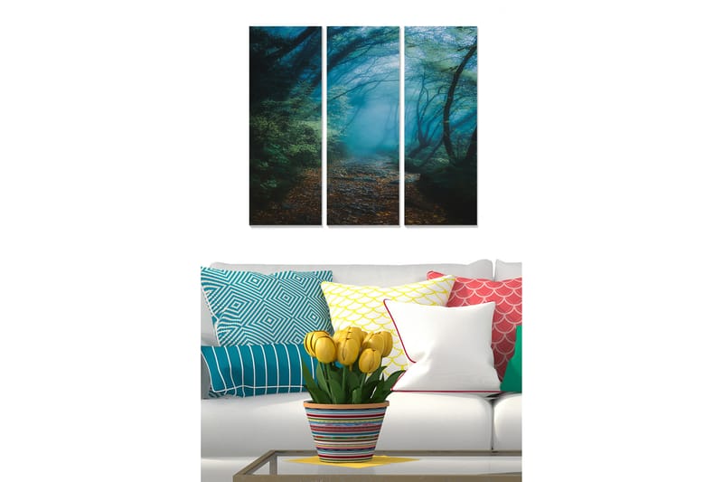 Canvastavla Floral 3-pack Flerfärgad - 20x50 cm - Canvastavlor