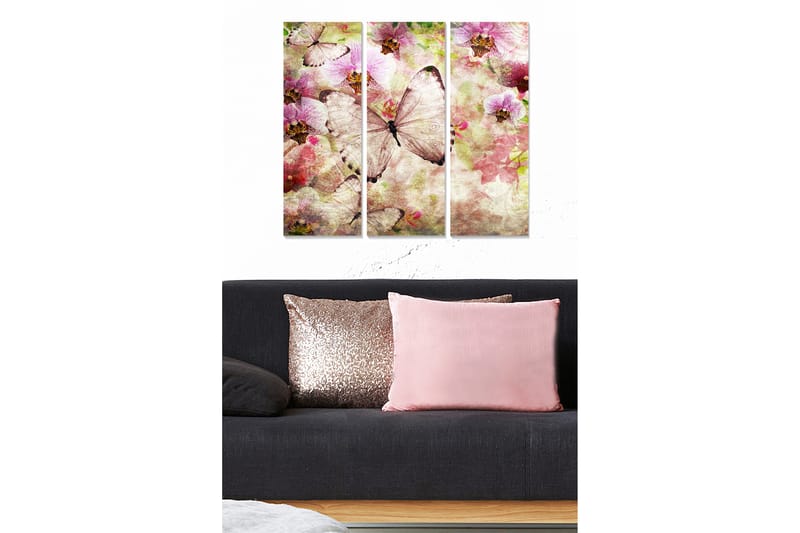 Canvastavla Floral 3-pack Flerfärgad - 20x50 cm - Canvastavlor