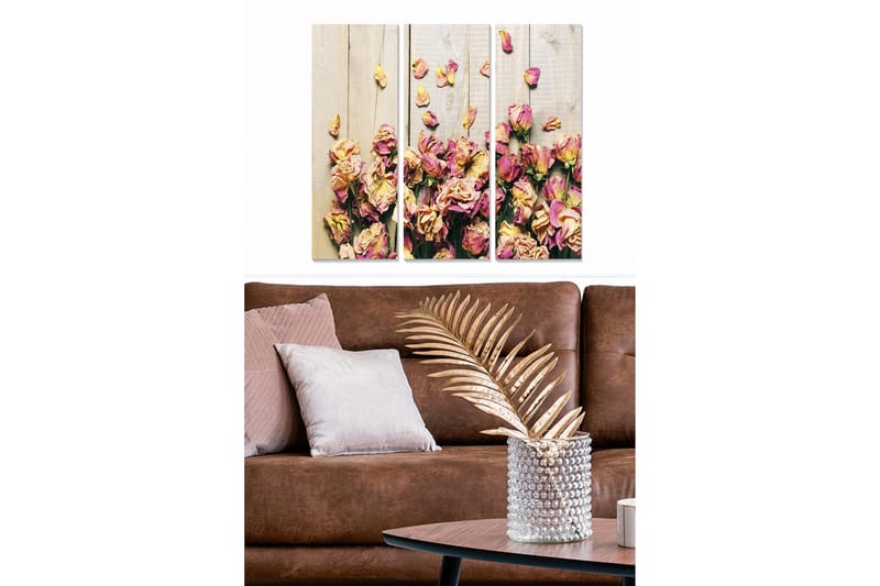 Canvastavla Floral 3-pack Flerfärgad - 20x50 cm - Canvastavlor