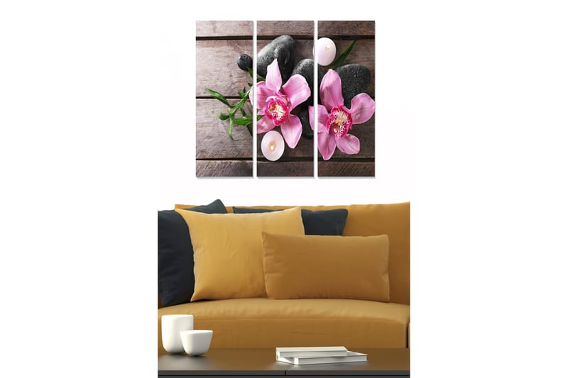 Canvastavla Floral 3-pack Flerfärgad - 20x50 cm - Canvastavlor