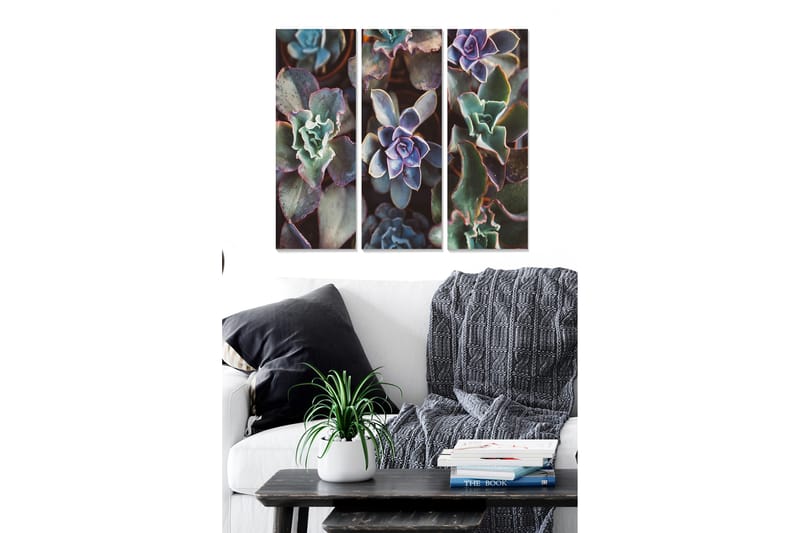 Canvastavla Floral 3-pack Flerfärgad - 20x50 cm - Canvastavlor