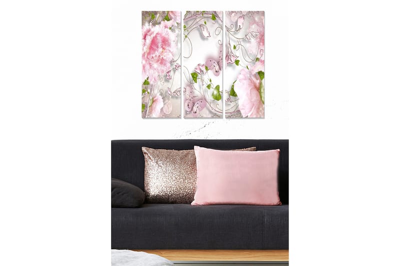 Canvastavla Floral 3-pack Flerfärgad - 20x50 cm - Canvastavlor