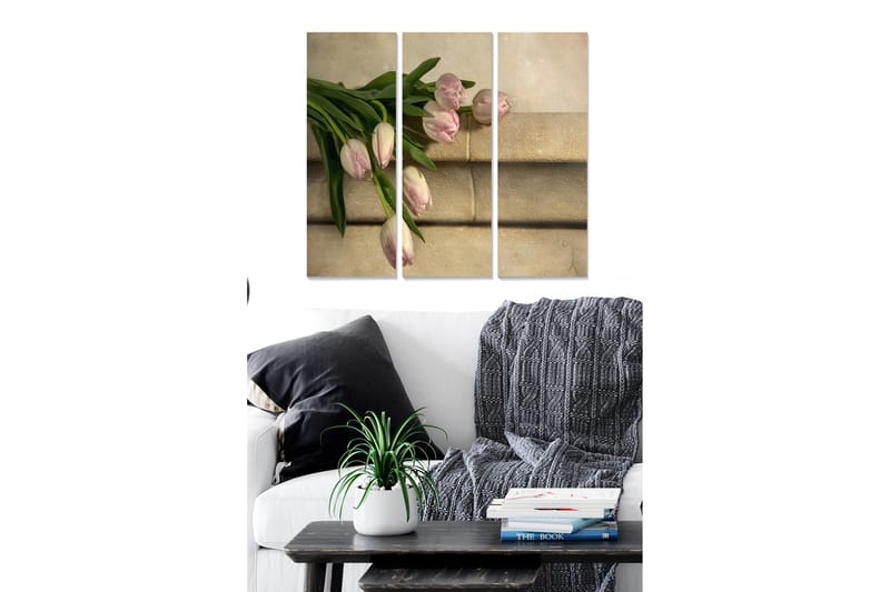 Canvastavla Floral 3-pack Flerfärgad - 20x50 cm - Canvastavlor