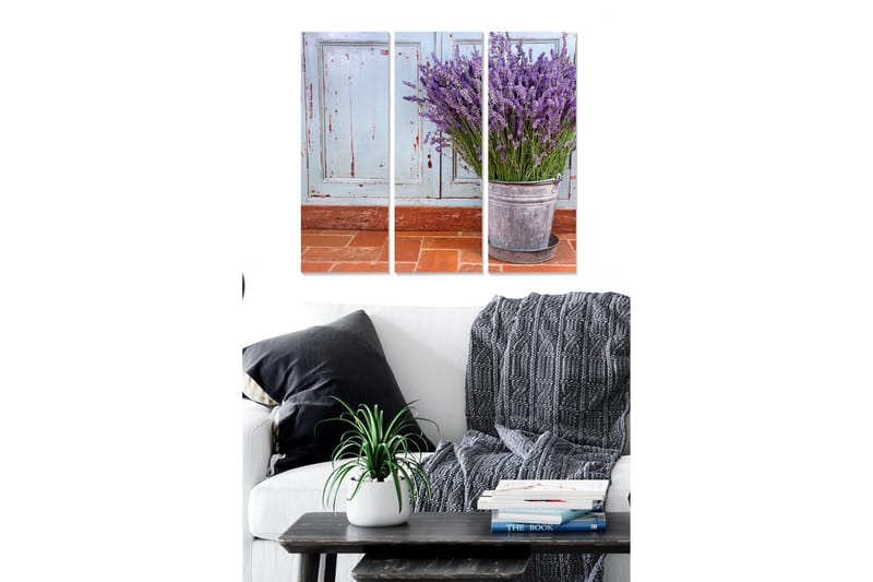 Canvastavla Floral 3-pack Flerfärgad - 20x50 cm - Canvastavlor