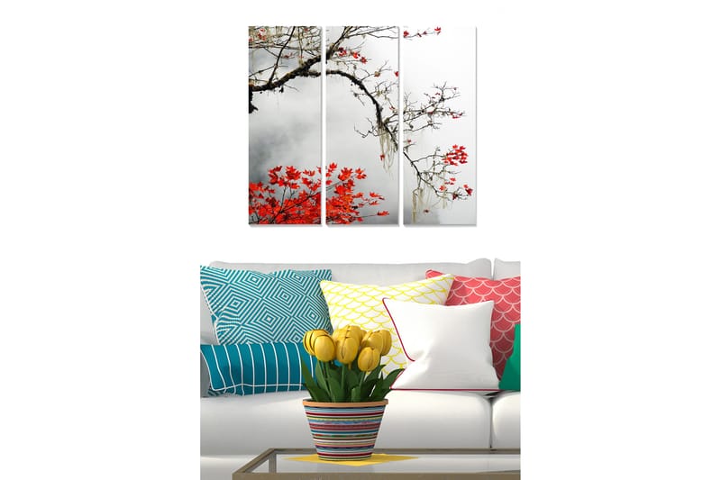 Canvastavla Floral 3-pack Flerfärgad - 20x50 cm - Inredning - Tavlor & konst - Canvastavlor