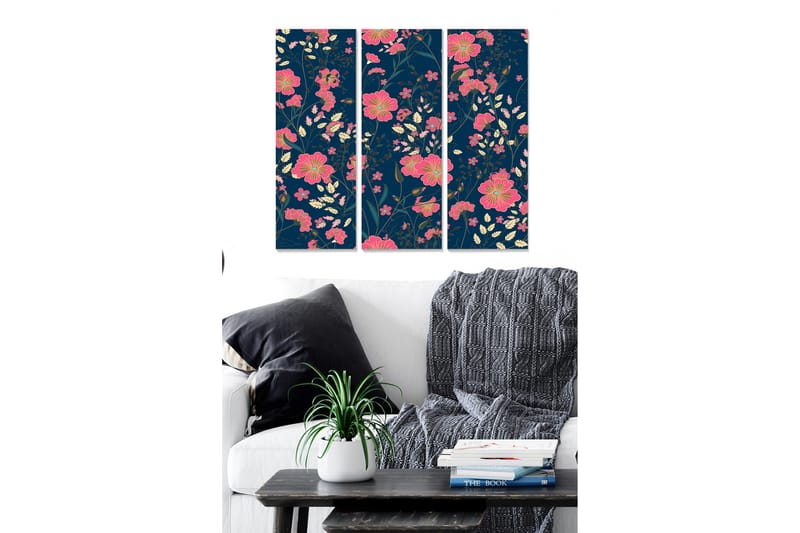 Canvastavla Floral 3-pack Flerfärgad - 20x50 cm - Inredning - Tavlor & konst - Canvastavlor