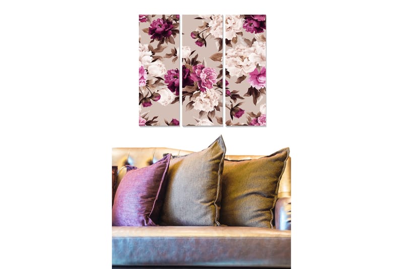 Canvastavla Floral 3-pack Flerfärgad - 20x50 cm - Inredning - Tavlor & konst - Canvastavlor