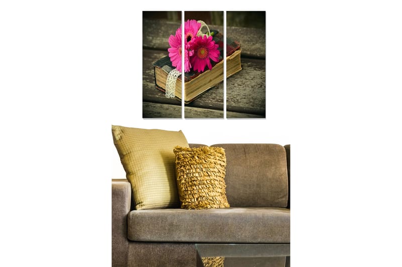 Canvastavla Floral 3-pack Flerfärgad - 20x50 cm - Inredning - Tavlor & konst - Canvastavlor