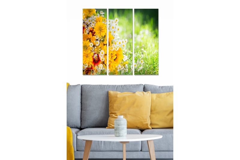 Canvastavla Floral 3-pack Flerfärgad - 20x50 cm - Inredning - Tavlor & konst - Canvastavlor