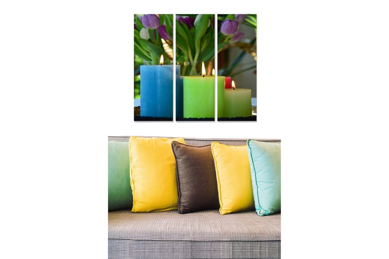 Canvastavla Floral 3-pack Flerfärgad - 20x50 cm - Inredning - Tavlor & konst - Canvastavlor