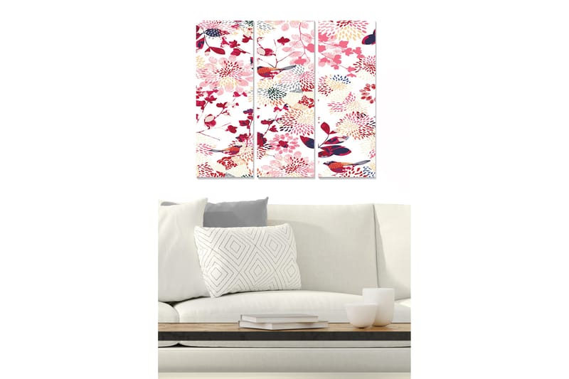 Canvastavla Floral 3-pack Flerfärgad - 20x50 cm - Inredning - Tavlor & konst - Canvastavlor