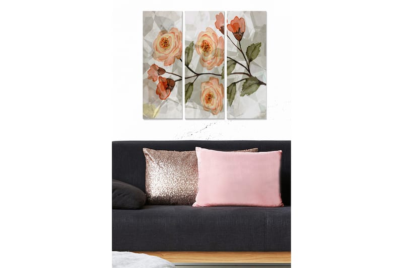 Canvastavla Floral 3-pack Flerfärgad - 20x50 cm - Inredning - Tavlor & konst - Canvastavlor