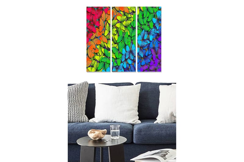 Canvastavla Floral 3-pack Flerfärgad - 20x50 cm - Inredning - Tavlor & konst - Canvastavlor