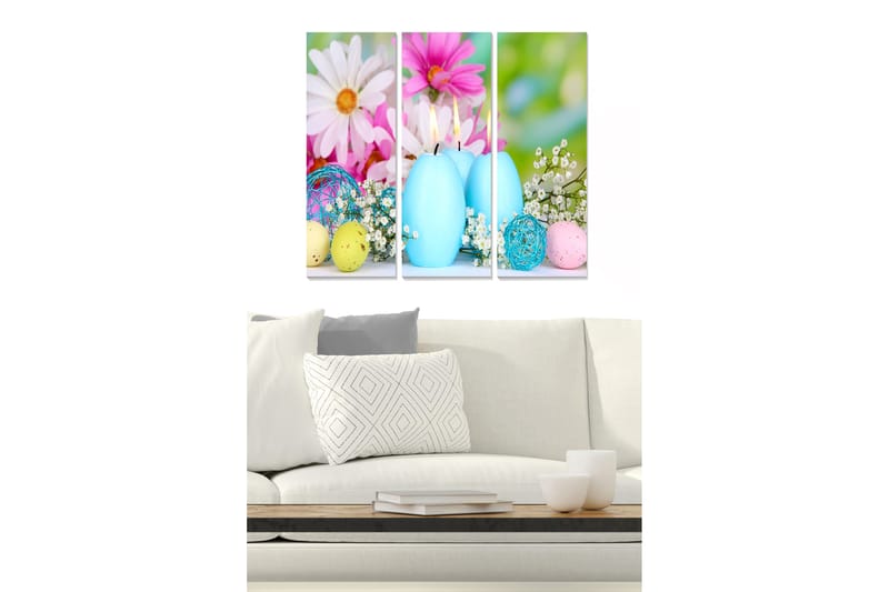 Canvastavla Floral 3-pack Flerfärgad - 20x50 cm - Canvastavlor