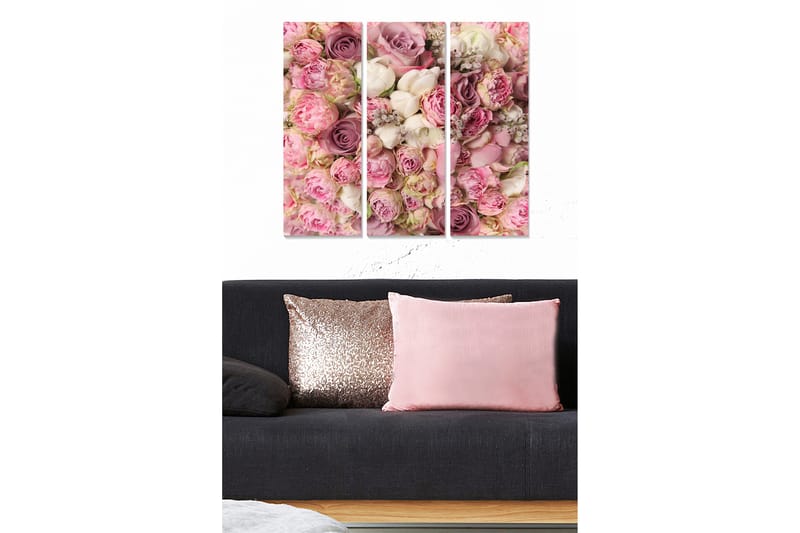 Canvastavla Floral 3-pack Flerfärgad - 20x50 cm - Inredning - Tavlor & konst - Canvastavlor