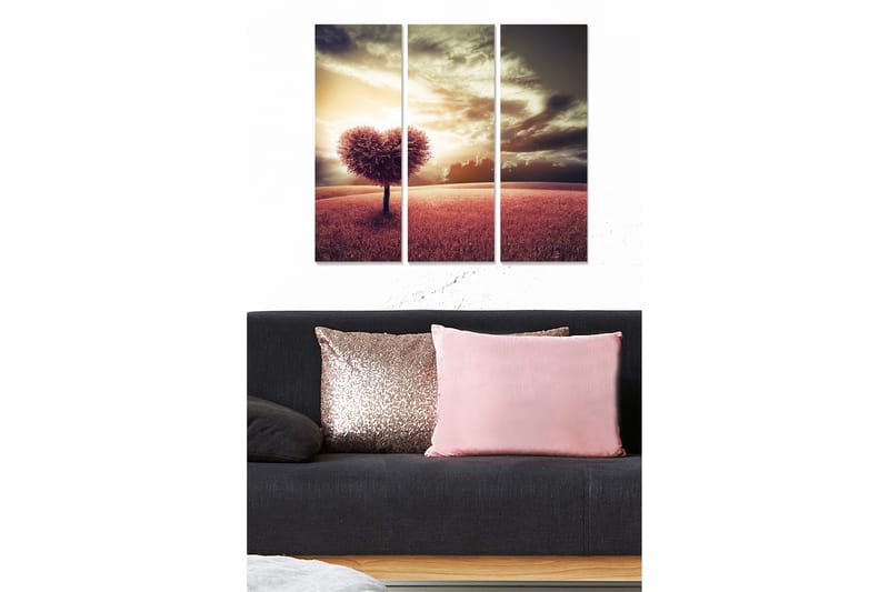 Canvastavla Love 3-pack Flerfärgad - 20x50 cm - Canvastavlor