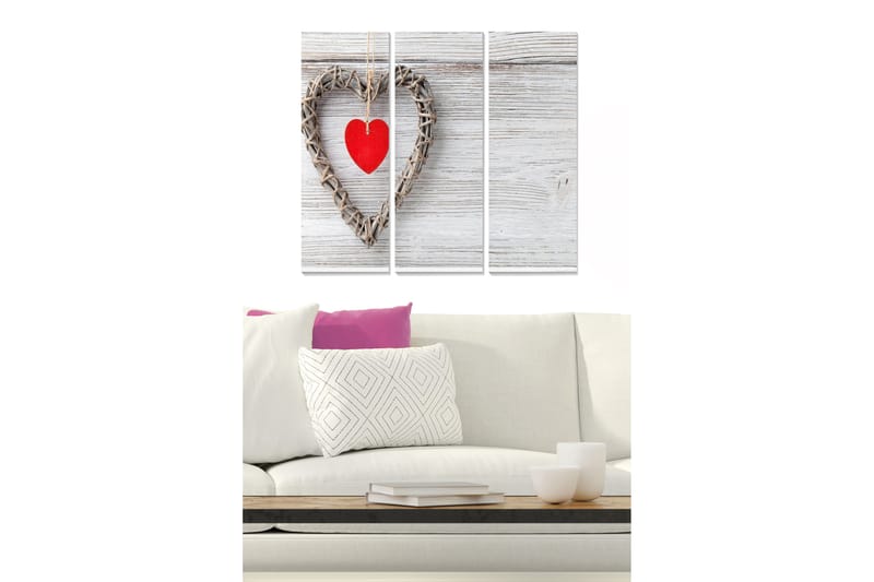 Canvastavla Love 3-pack Flerfärgad - 20x50 cm - Inredning - Tavlor & konst - Canvastavlor