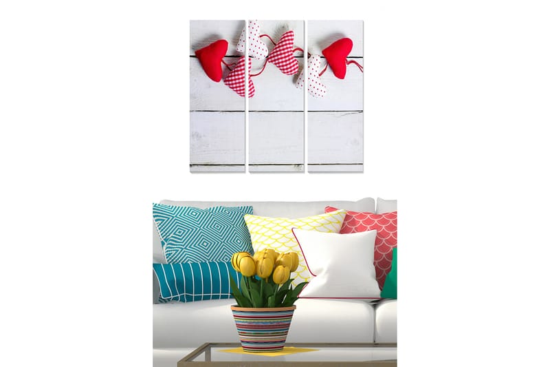 Canvastavla Love 3-pack Flerfärgad - 20x50 cm - Canvastavlor