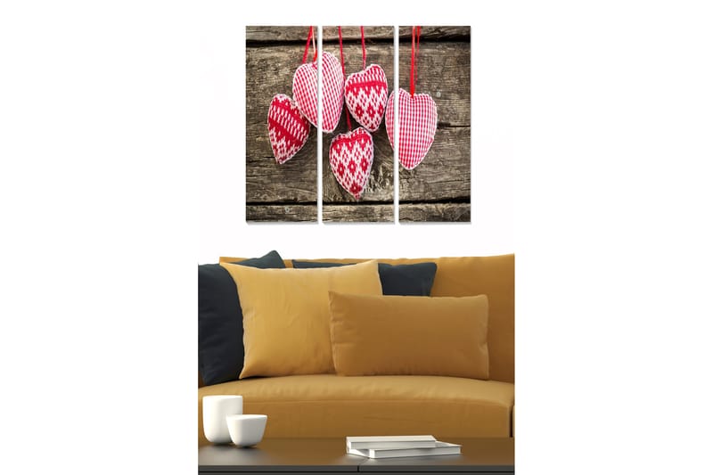 Canvastavla Love 3-pack Flerfärgad - 20x50 cm - Canvastavlor