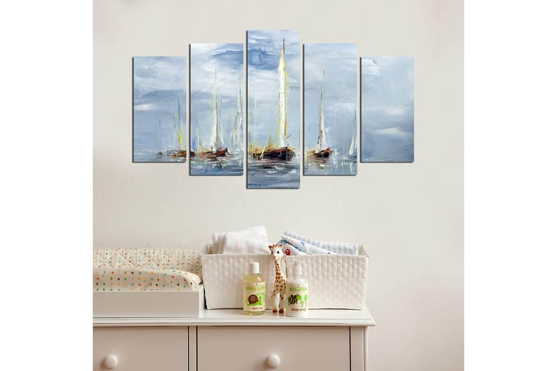 Canvastavla Marina 5-pack Flerfärgad - 20x60 cm - Inredning - Tavlor & konst - Canvastavlor