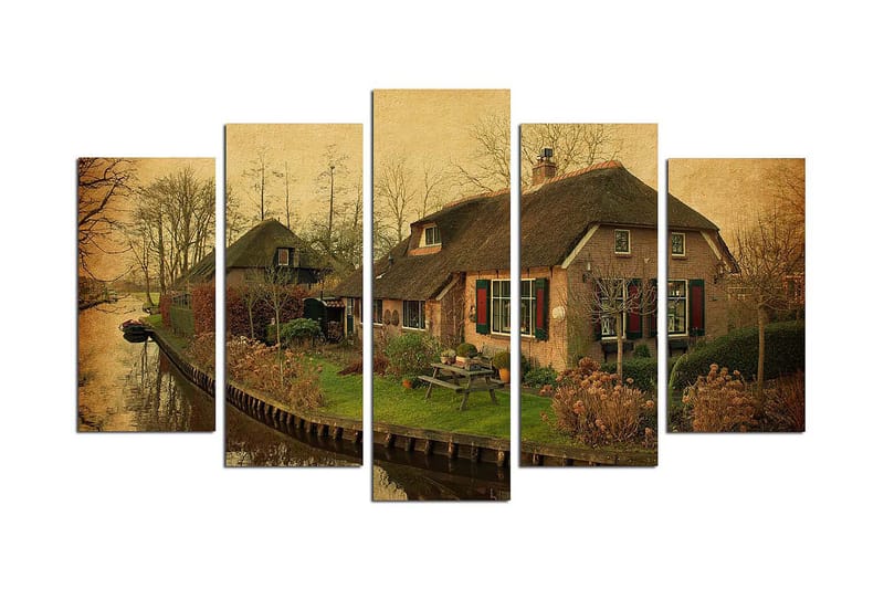 Canvastavla Nature 5-pack Flerfärgad - 20x60 cm - Inredning - Tavlor & konst - Canvastavlor