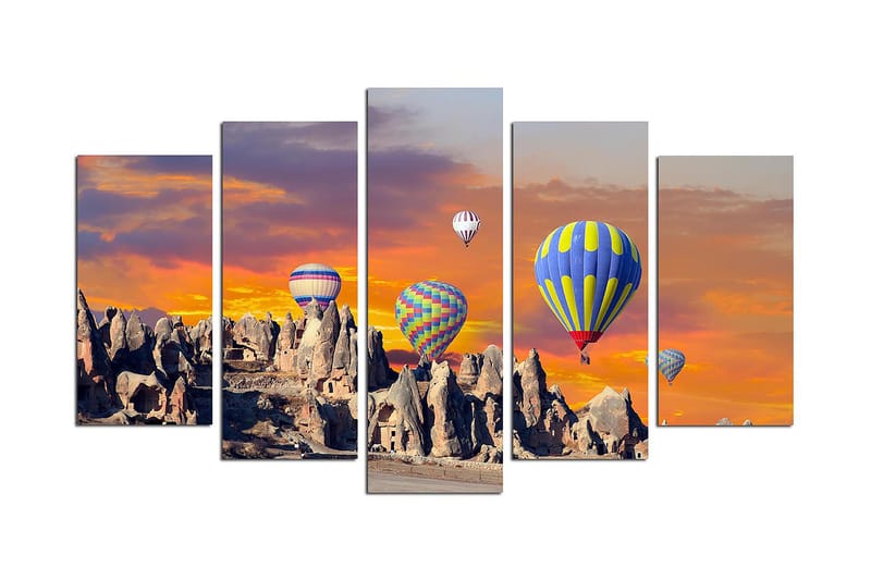 Canvastavla Nature 5-pack Flerfärgad - 20x60 cm - Canvastavlor