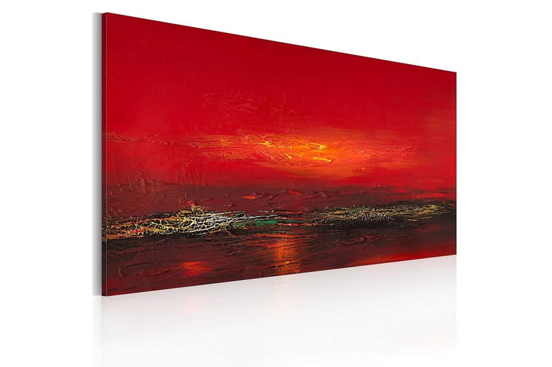 Canvastavla Röd solnedgång över havet 120x60 cm - Artgeist sp. z o. o. - Canvastavlor