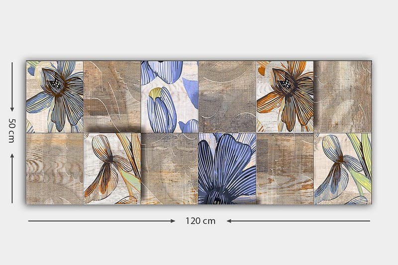 Canvastavla YTY Floral & Botanical Flerfärgad - 120x50 cm - Canvastavlor