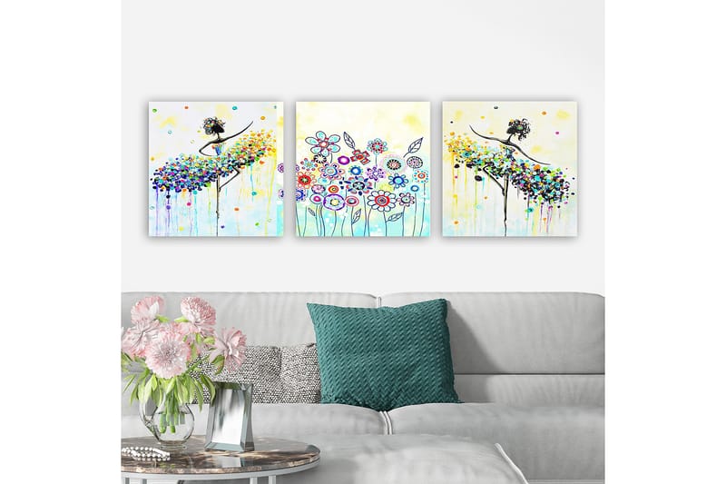 Decorative Canvas Painting (3 Pieces) 30x30 - Inredning - Tavlor & konst - Canvastavlor