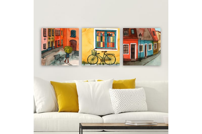 Decorative Canvas Painting (3 Pieces) 30x30 - Inredning - Tavlor & konst - Canvastavlor