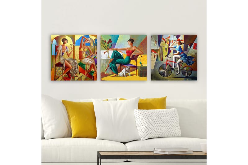 Decorative Canvas Painting (3 Pieces) 30x30 - Inredning - Tavlor & konst - Canvastavlor