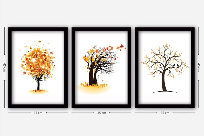 Decorative Framed Painting (3 Pieces) 35x45 - Canvastavlor