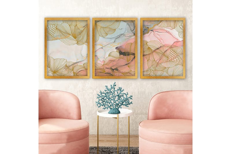 Decorative Framed Painting (3 Pieces) 35x45 - Canvastavlor