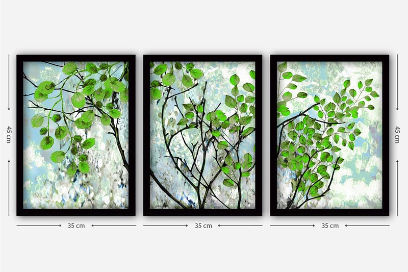 Decorative Framed Painting (3 Pieces) 35x45 - Canvastavlor