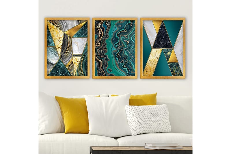 Decorative Framed Painting (3 Pieces) 35x45 - Canvastavlor